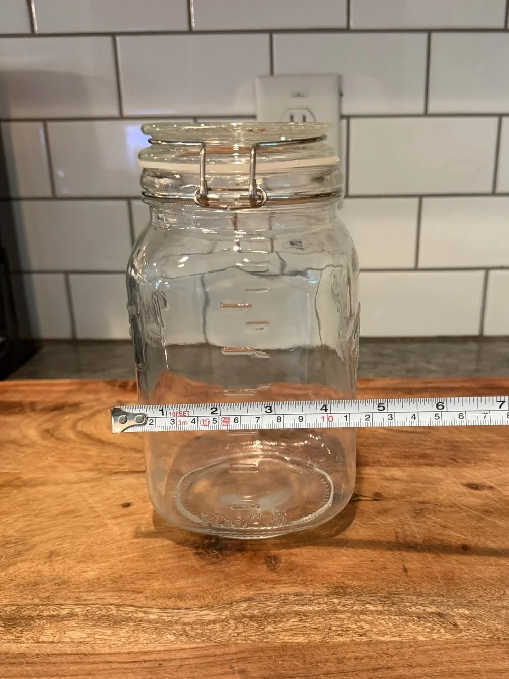(4) Storage Jars w/ hinged lids - tight seal - 1 IKEA KORKEN 1.9 qt + 3 Mason